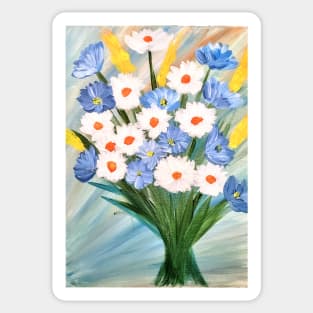 The bunch of mixed flowers Sticker